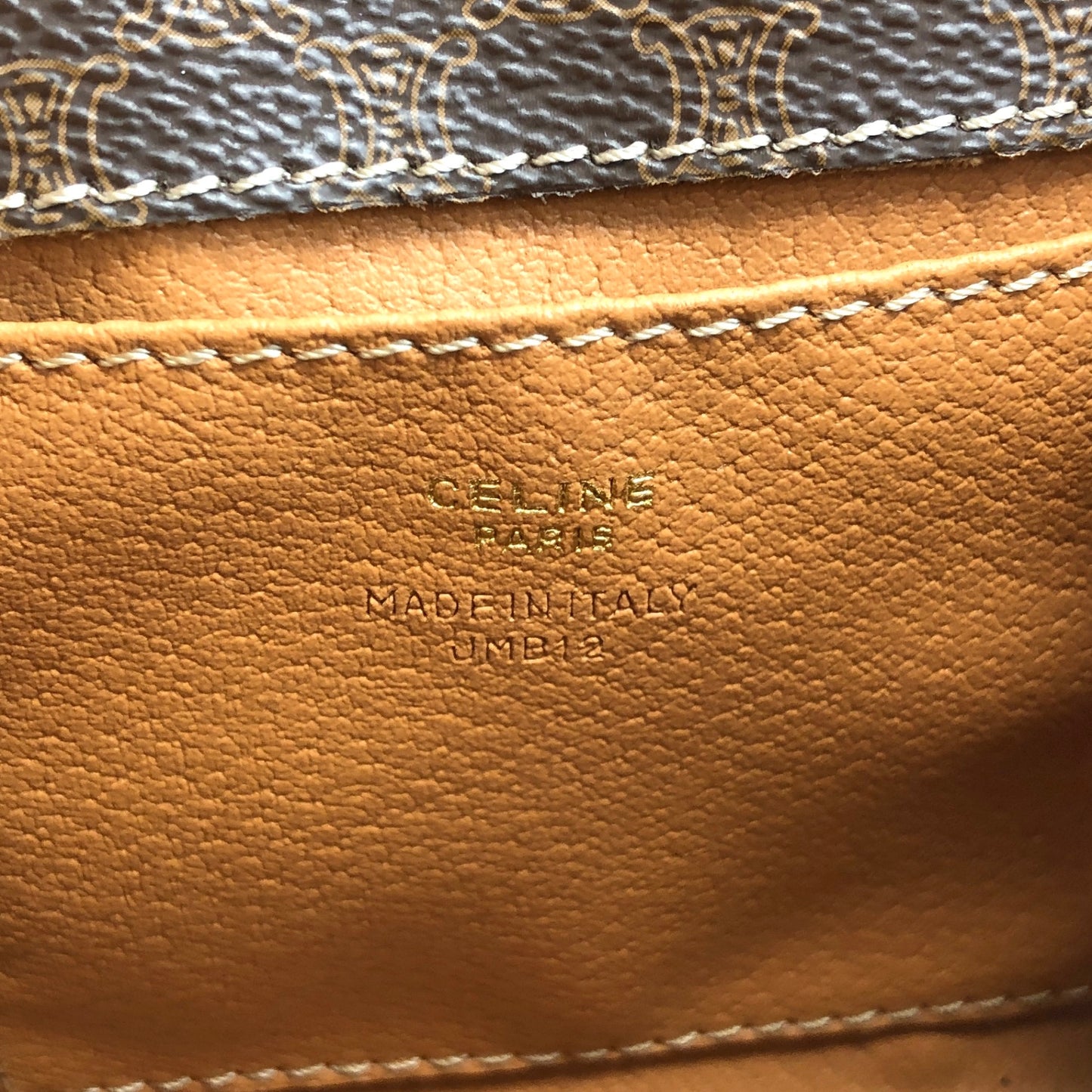 CELINE Macadam Gancini Two-way Small Handbag Shoulder bag Brown Vintage 7xvdb2