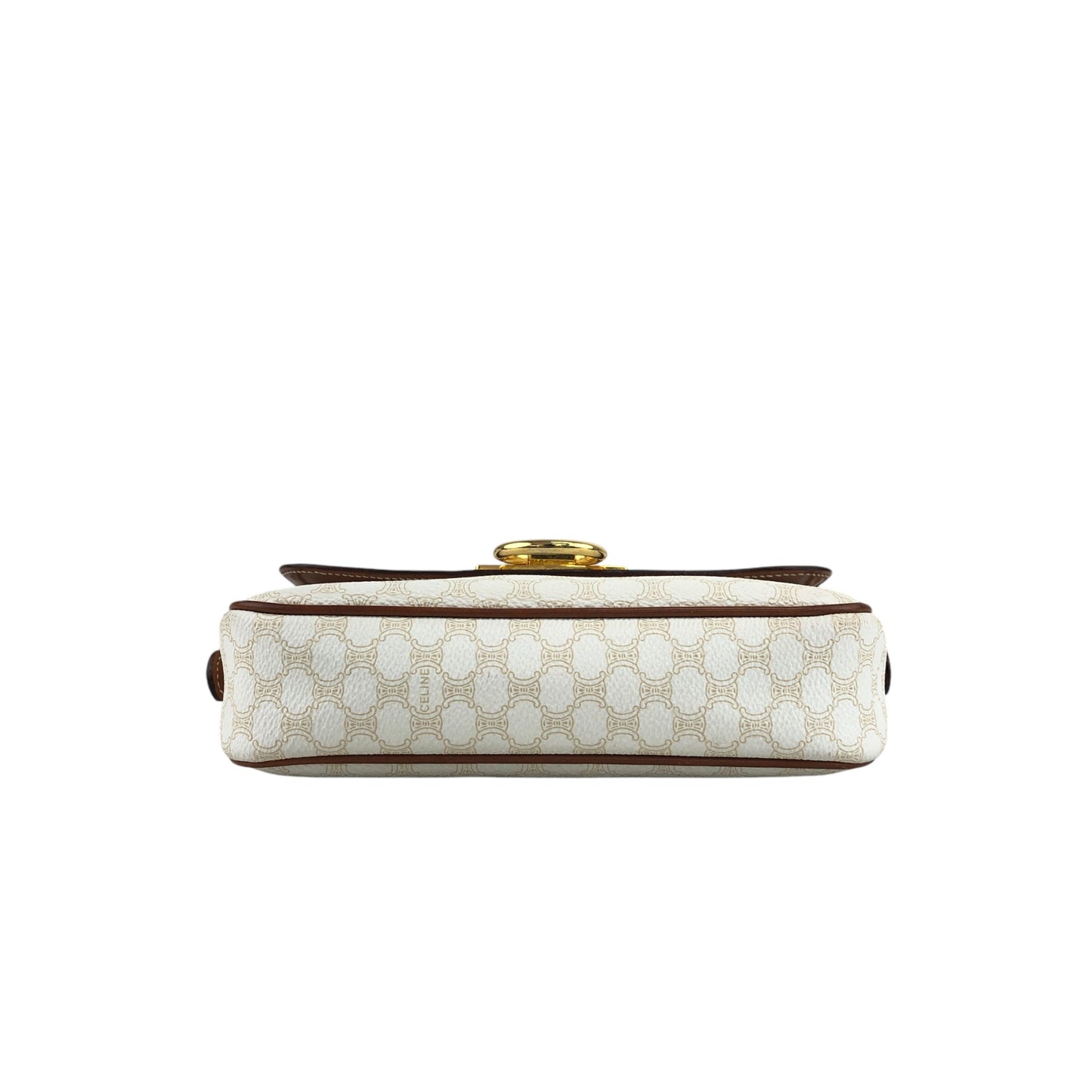 CELINE Macadam Gancini Shoulder bag White Vintage w4jb3k