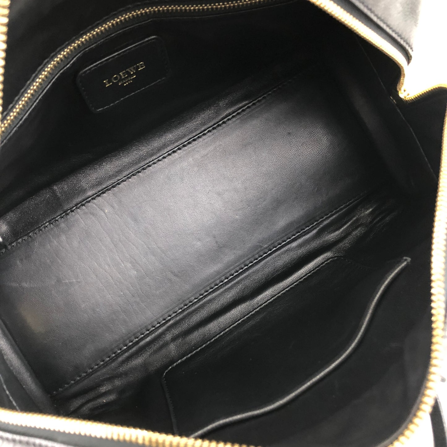 LOEWE Anagram Two-way Handbag Shoulder bag Boston bag Black Vintage uce58h