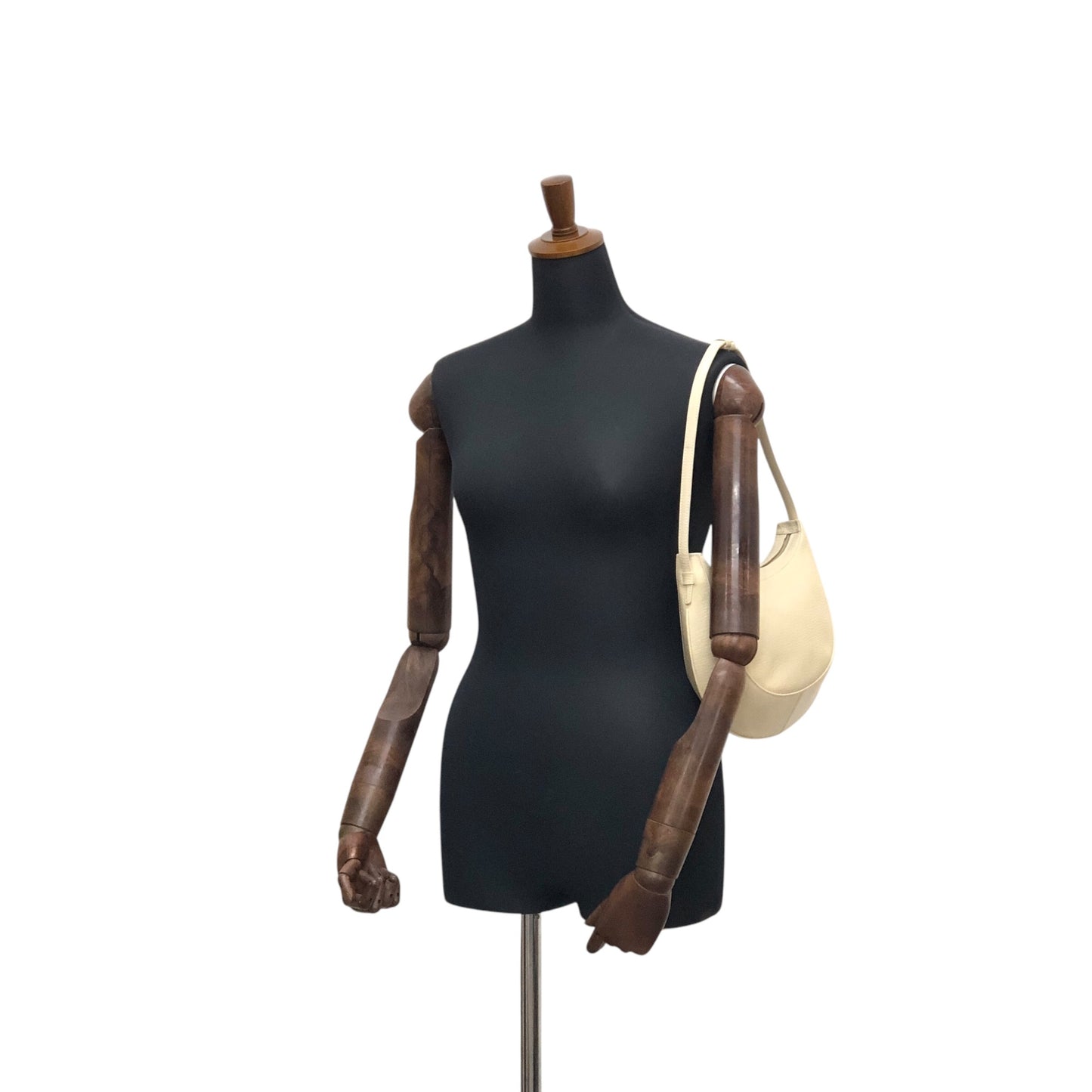 LOEWE Logo Embossed Shoulder bag Hobobag Ivory Vintage 4kksw6