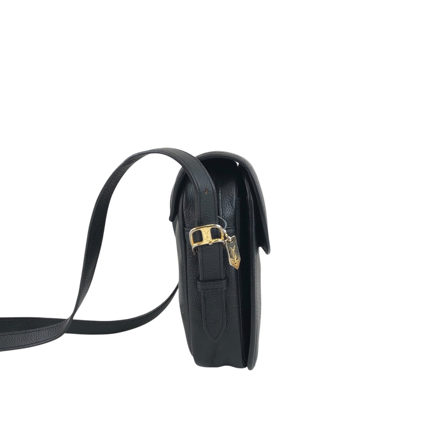 Yves Saint Laurent YSL Logo Shoulder bag Black Vintage 2c23th