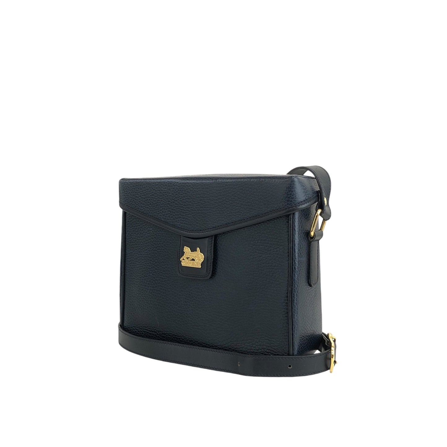 CELINE Horse Carriage Shoulder bag Navy Vintage ahfkd8