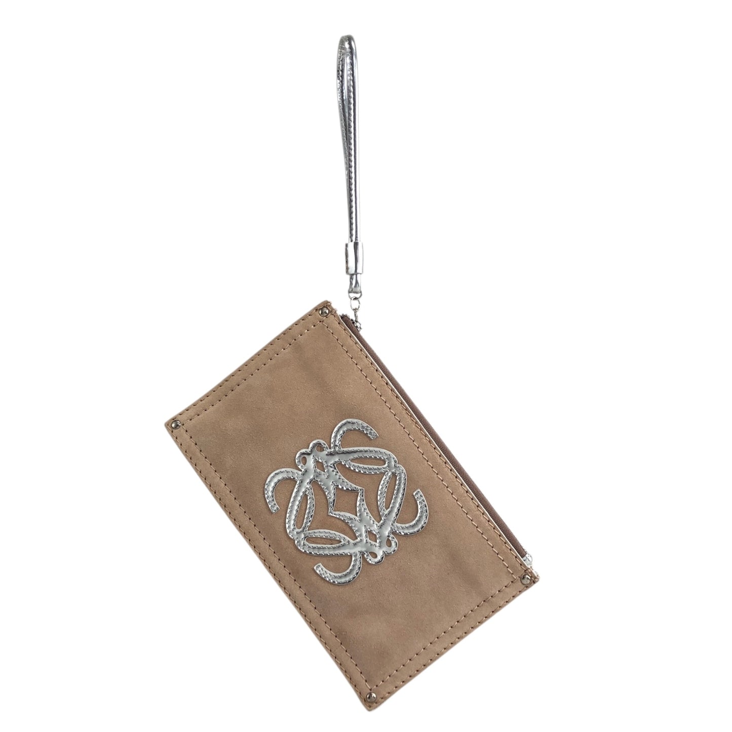LOEWE Anagram Clutch bag Beige×Silver Vintage 6kjxsb