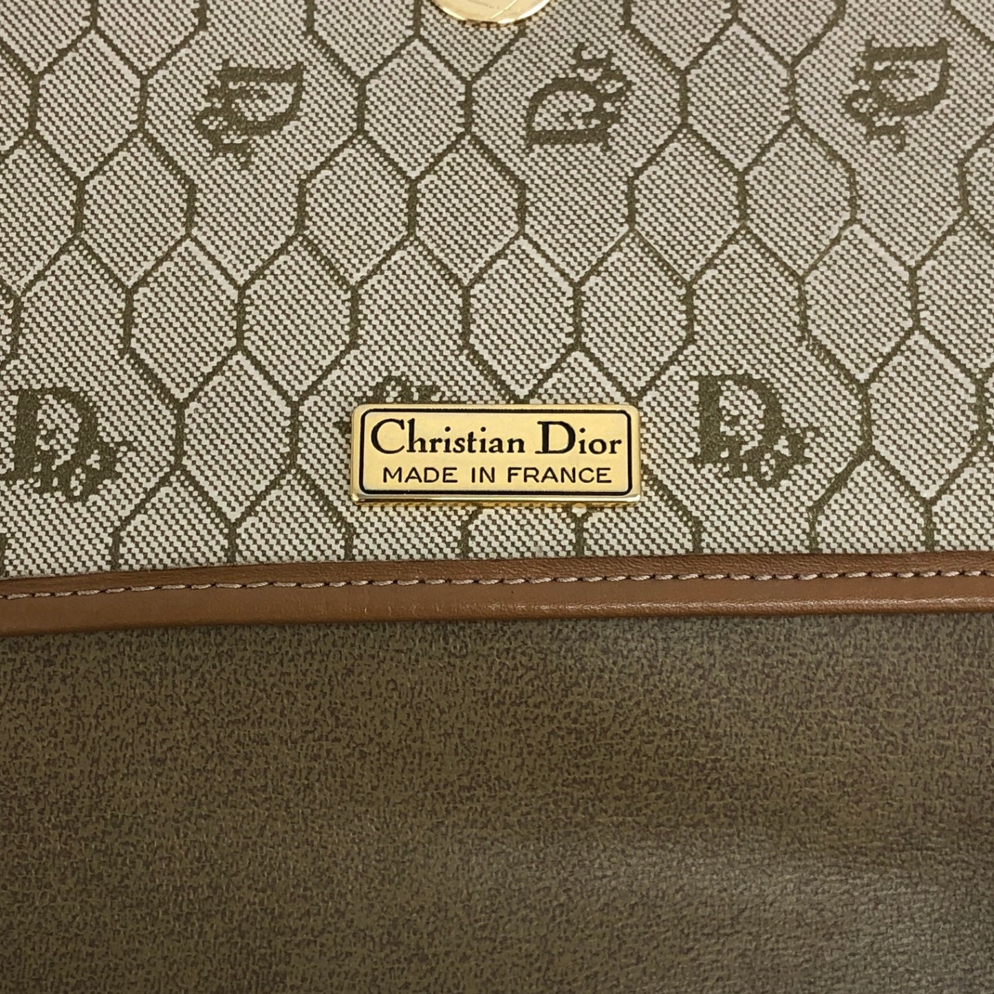 Christian Dior Honeycomb Pattern Logo Shoulder bag Beige Vintage gage6d