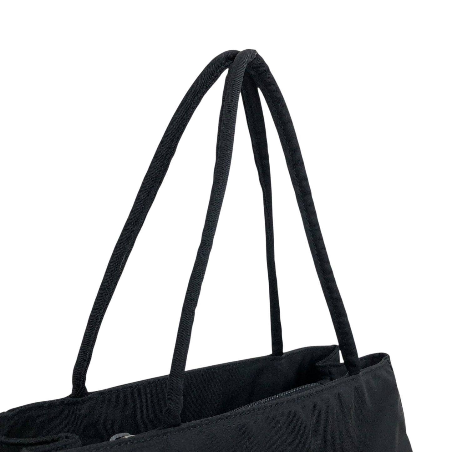 PRADA Triangle Logo Handbag Black Vintage kkmacr