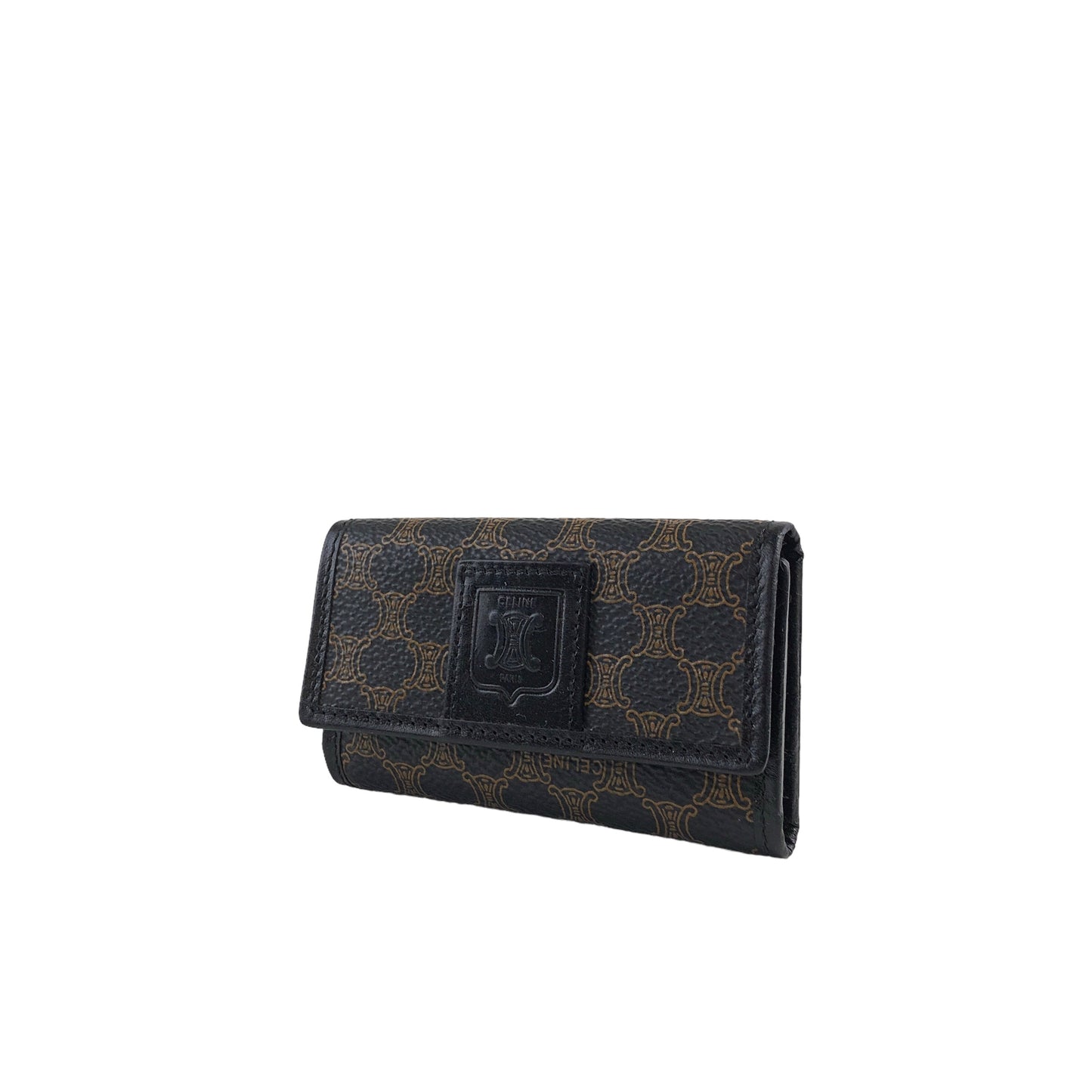 CELINE Macadam Blason 6 Key Holder Black Vintage ebnvpu