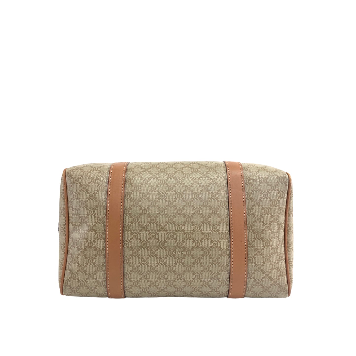 CELINE Macadam Blason Handbag Boston bag Beige Vintage 5s6c26