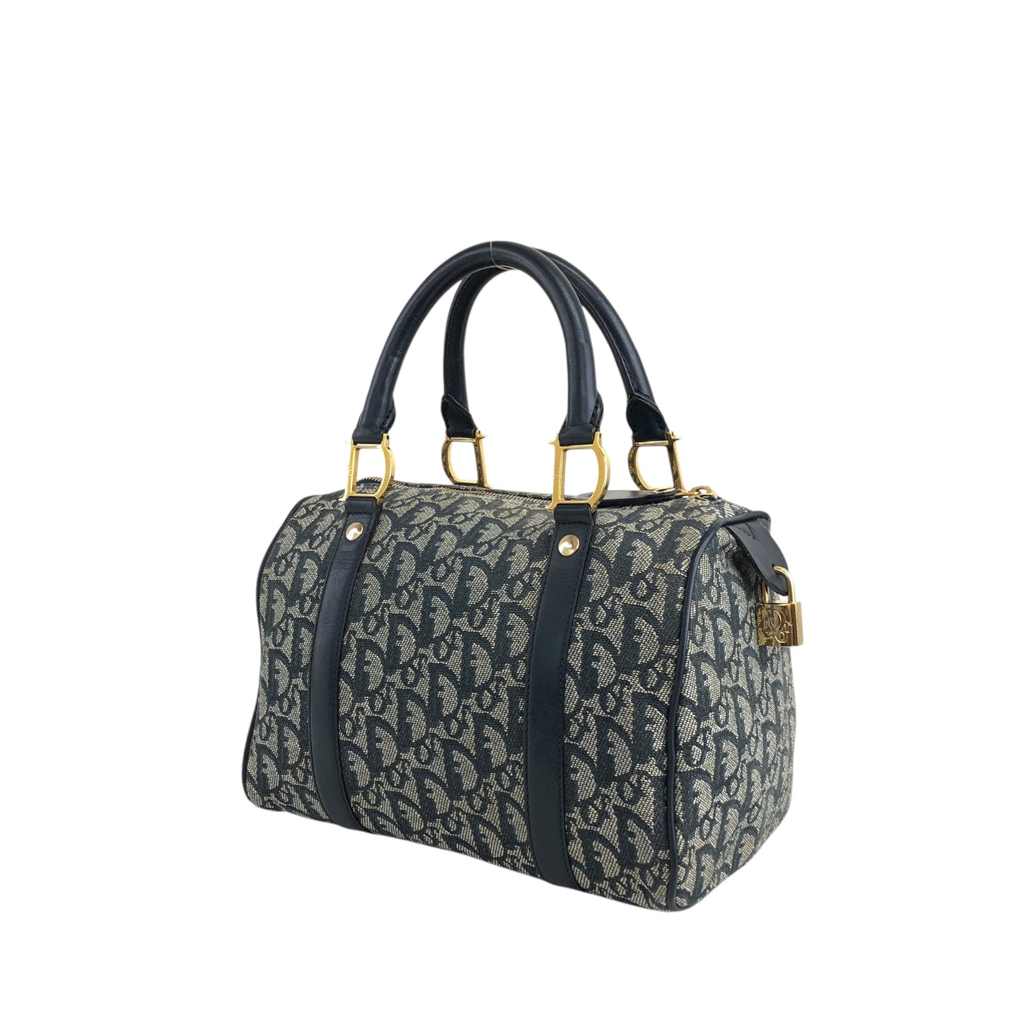 Christian Dior Trotter Handbag Boston bag Navy Vintage 8enpr3