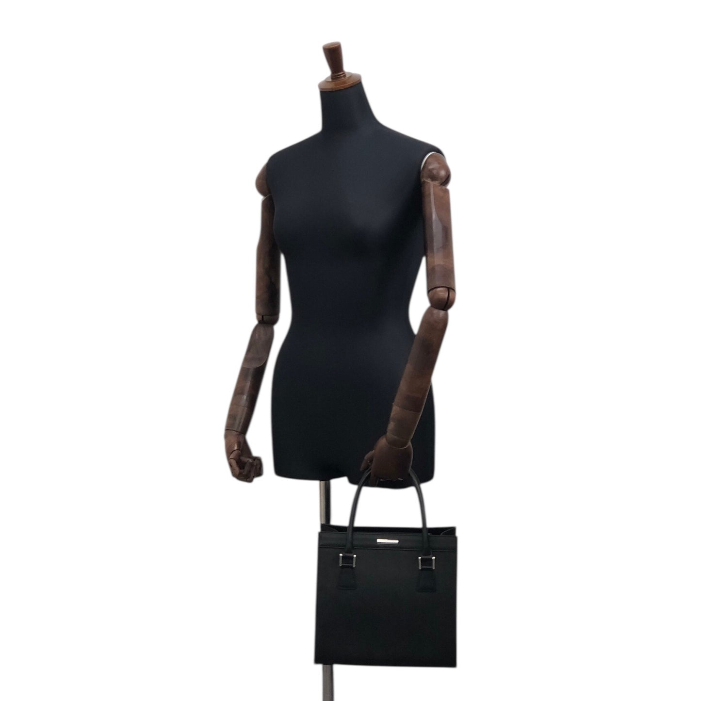 BURBERRY Logo Handbag Black Vintage yej8u5