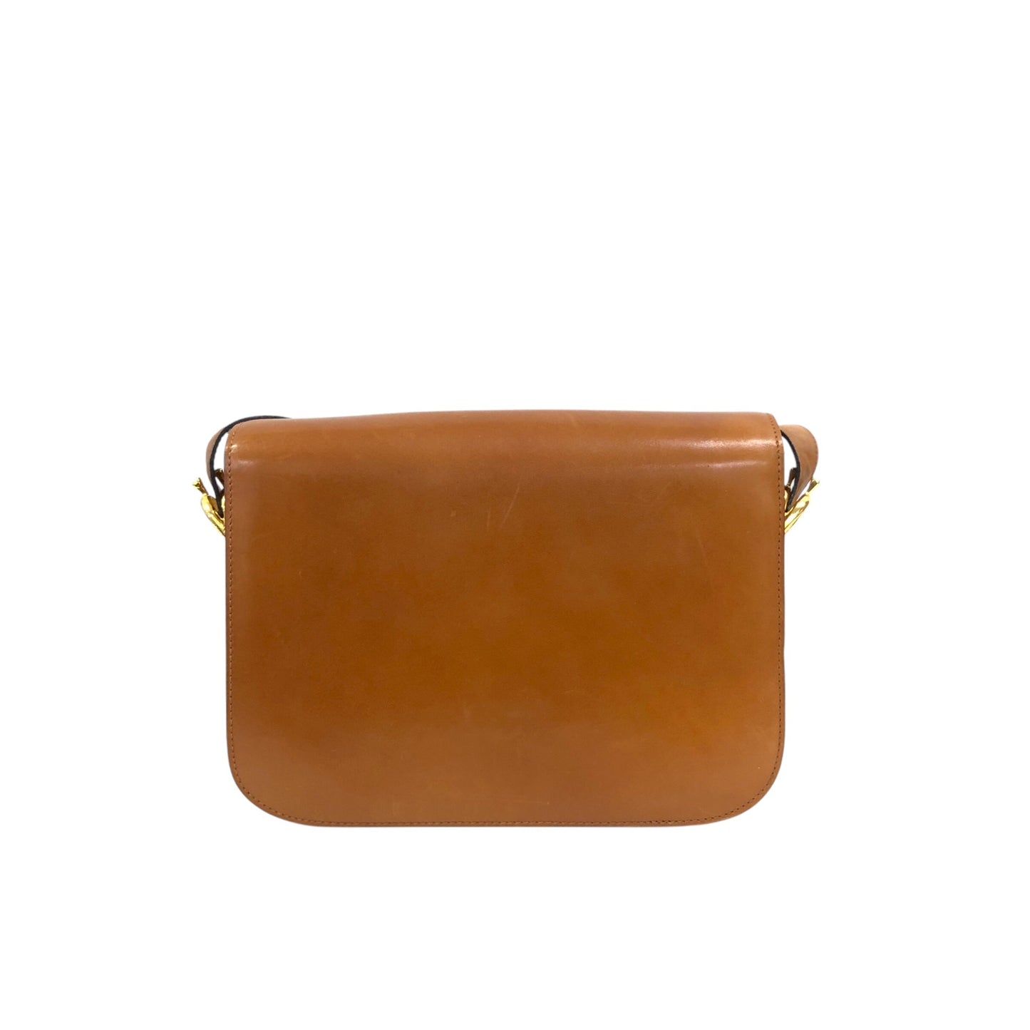 CELINE Emblem Motif Shoulder bag Camel Vintage 4zs7bs