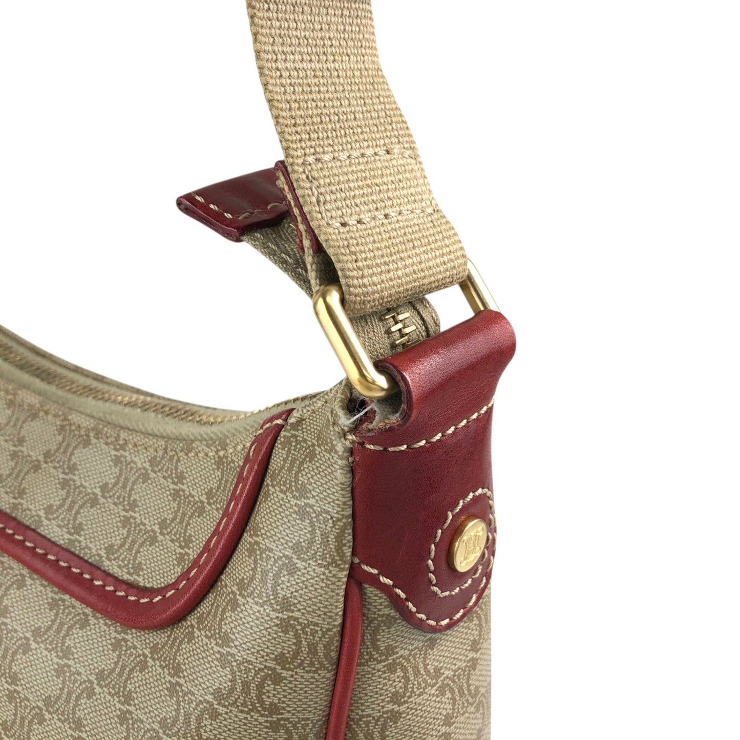 CELINE Macadam Shoulder bag Beige Vintage ebftjm