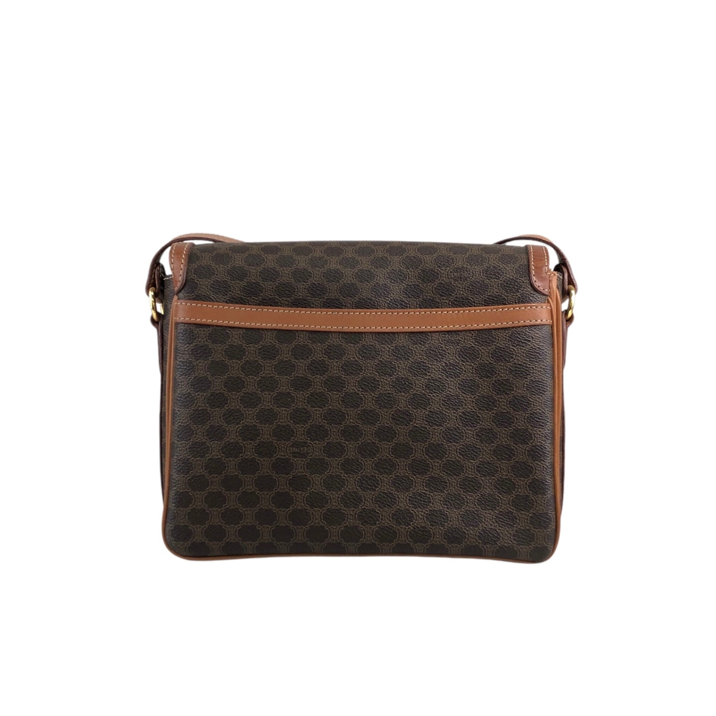 CELINE Macadam Blason Front Buckle Shoulder bag Brown Vintage yanyh7