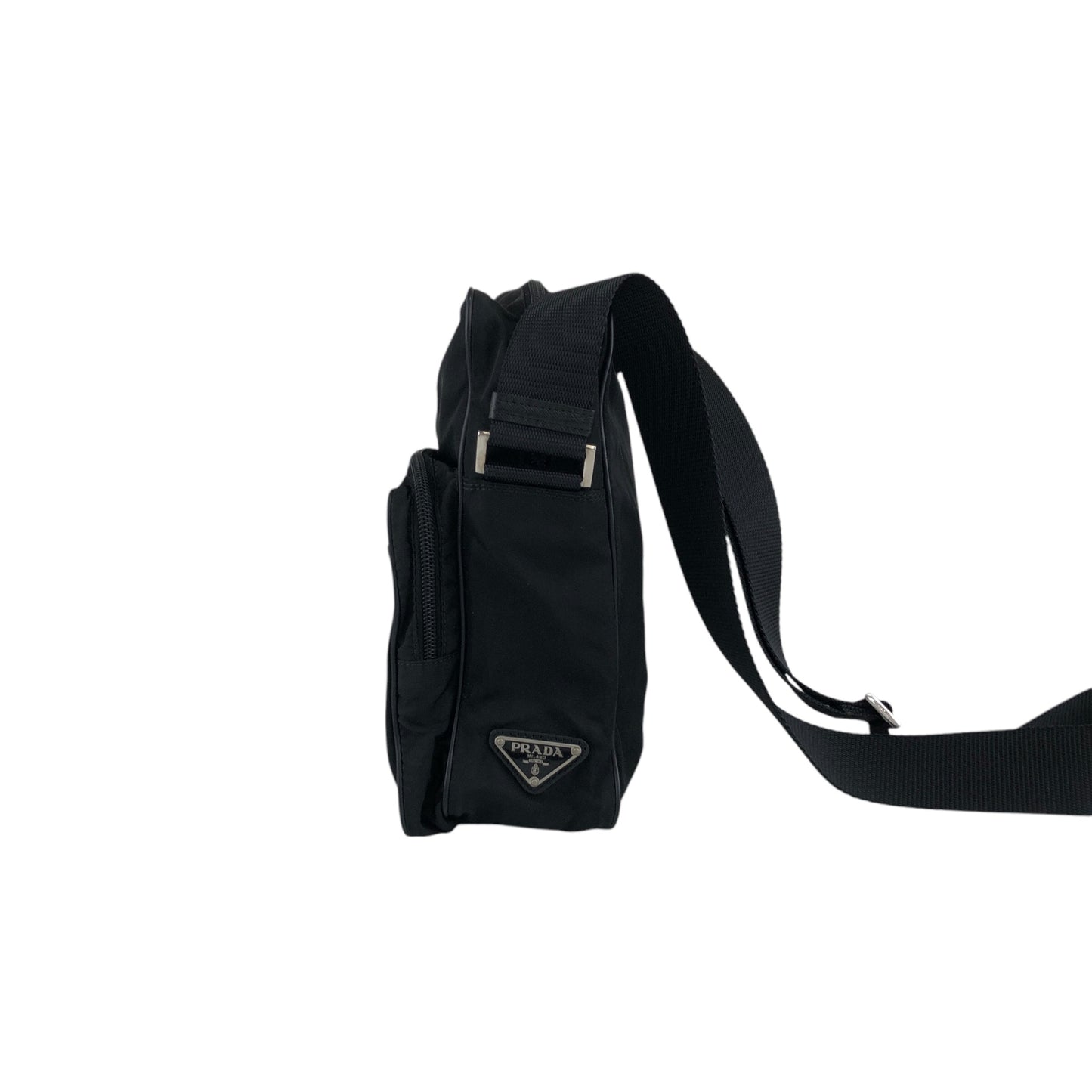 PRADA Triangle Logo Shoulder bag Black Vintage 5mf4gv