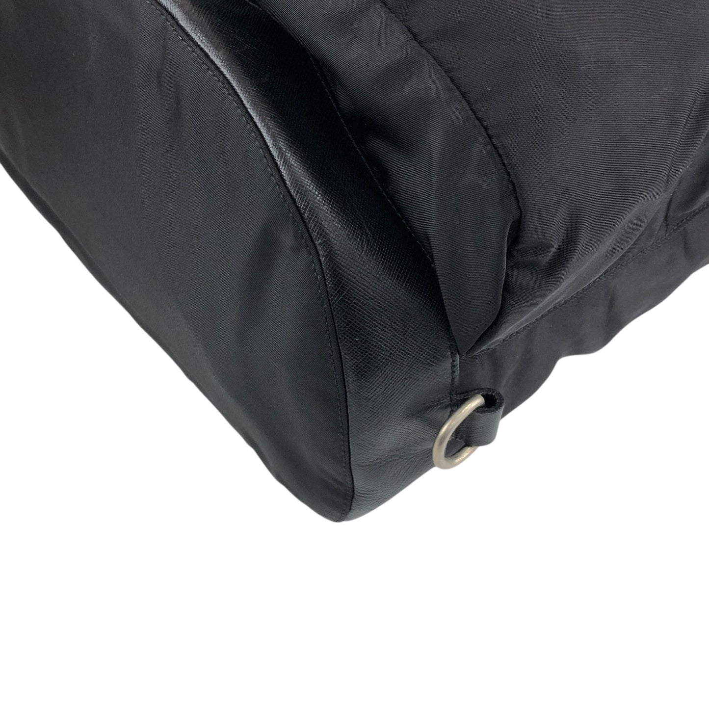 PRADA Tessuto Triangle Logo Front Buckle Backpack Black Vintage pyct8y