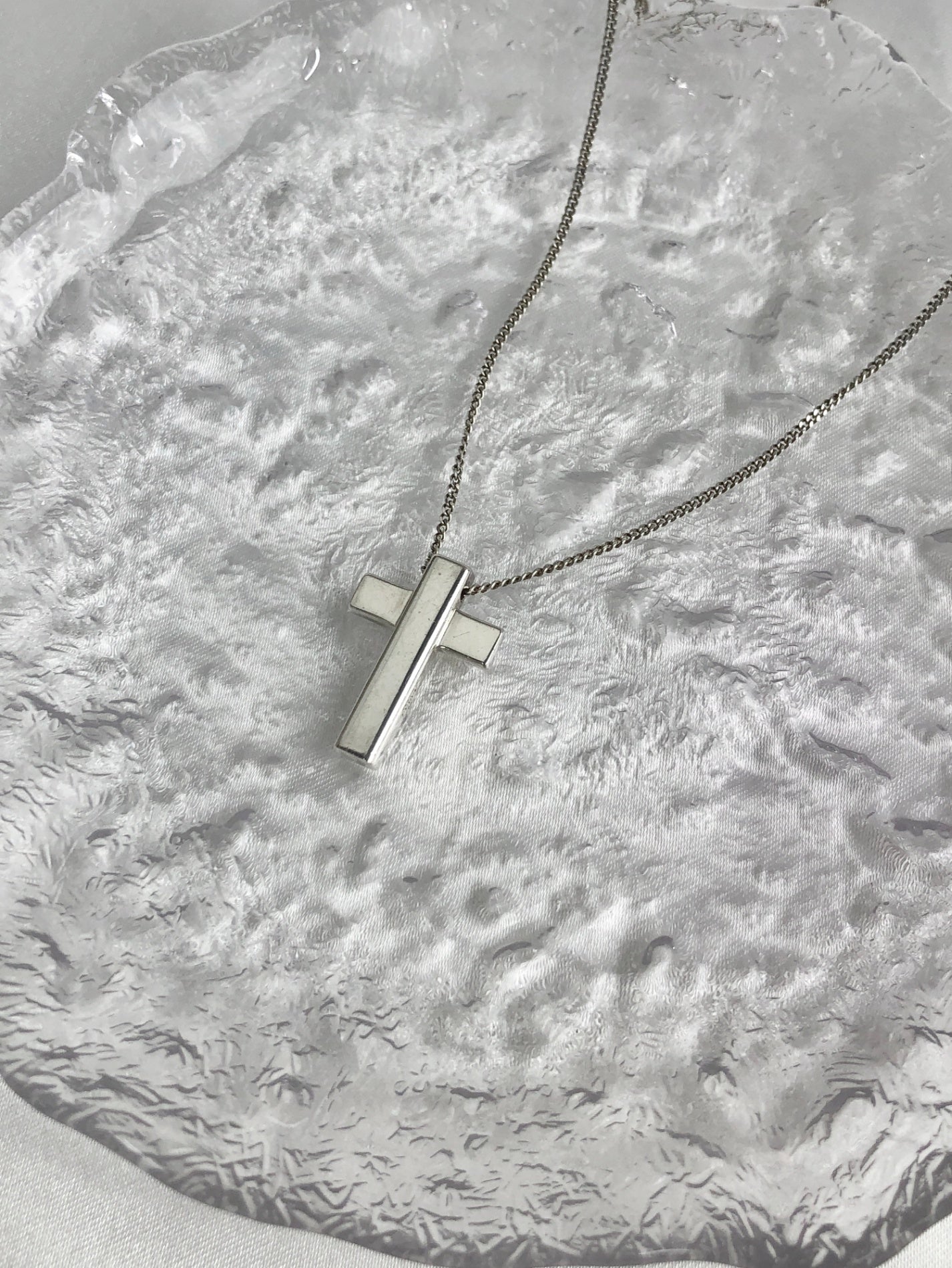 GUCCI Cross Motif Necklace Silver SILVER925 Vintage gyw4vz