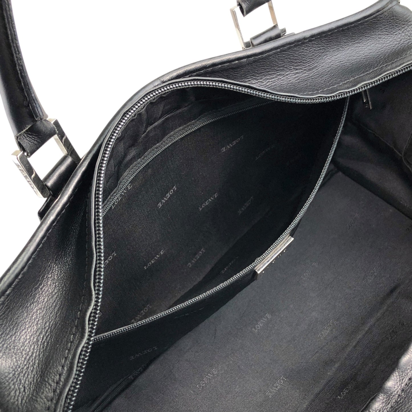 LOEWE Amazona28 Anagram Handbag Boston bag Black Vintage z3tif8