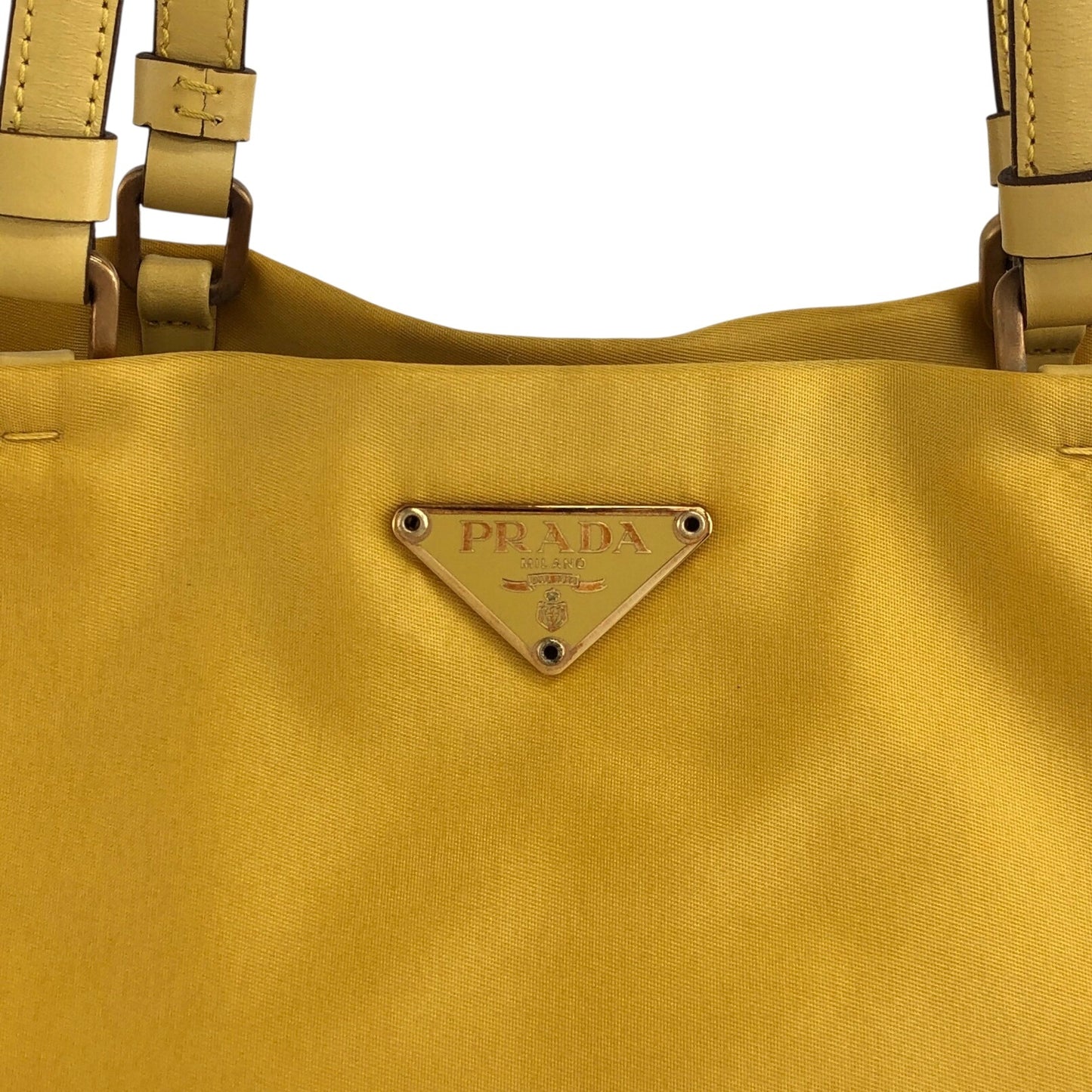 PRADA Triangle Logo Totebag Yellow Vintage gp2htj