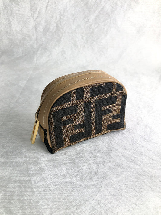 FENDI Zucca Pouch Brown Vintage 5xha2p