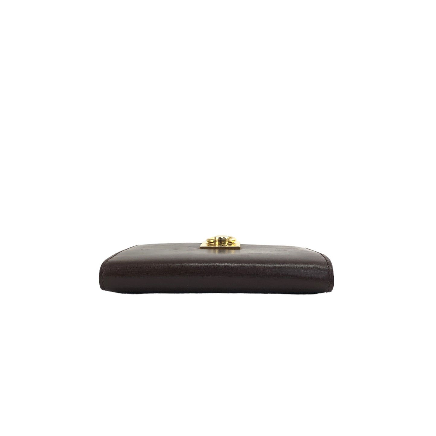 CELINE Gancini Trifold Wallet Brown Vintage 5ijktw