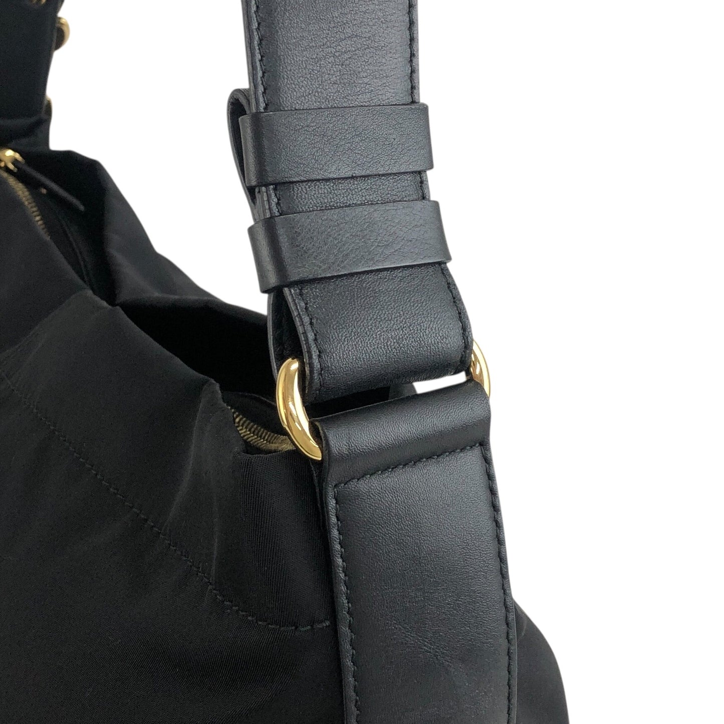 Salvatore Ferragamo Vala Ribbon Shoulder bag Hobobag Black Vintage j5vaua