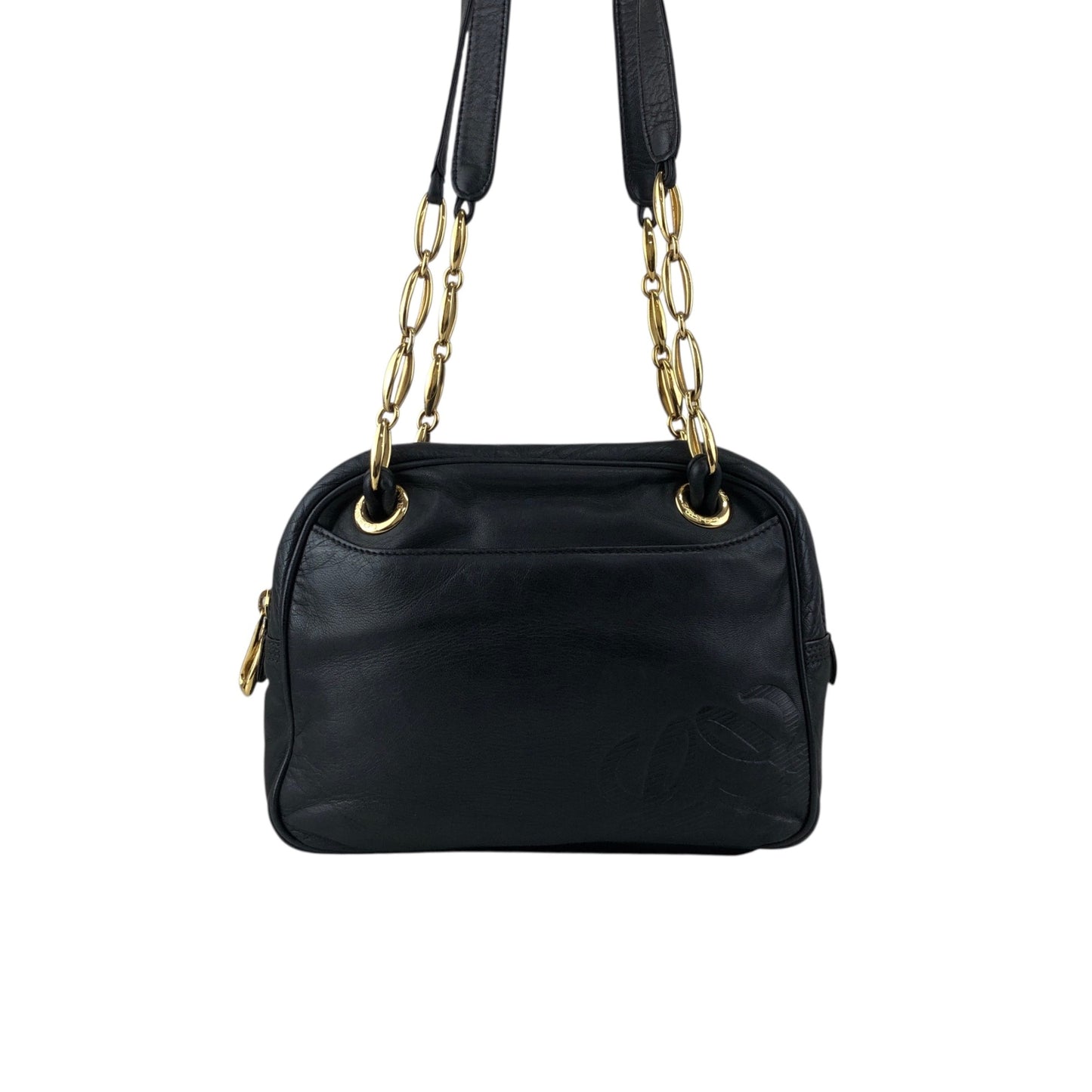 LOEWE Anagram Chain Handbag Shoulder bag Black Vintage nkgx4b