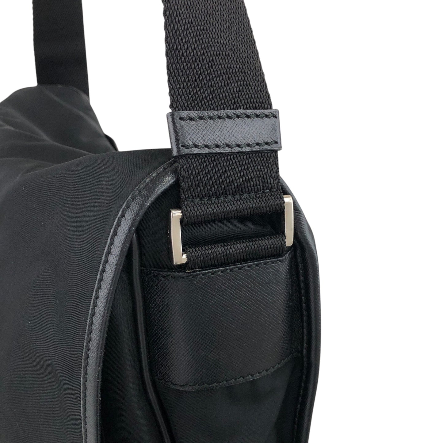 PRADA Triangle Logo Shoulder bag Black Vintage yp8wu5