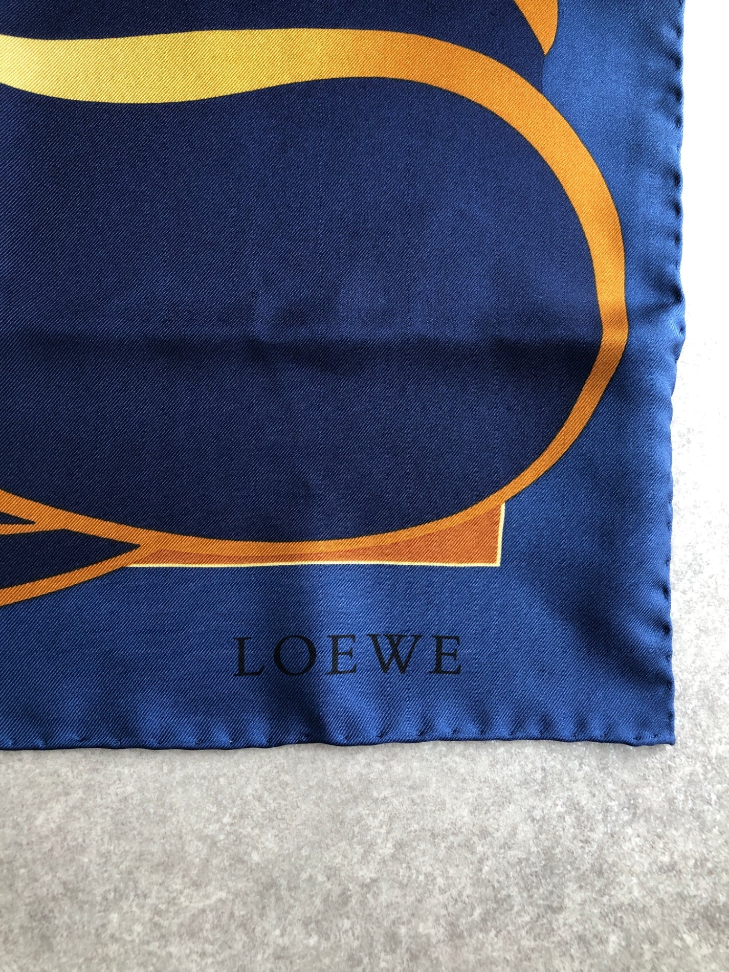 LOEWE Scarf silk Blue Vintage xikwch