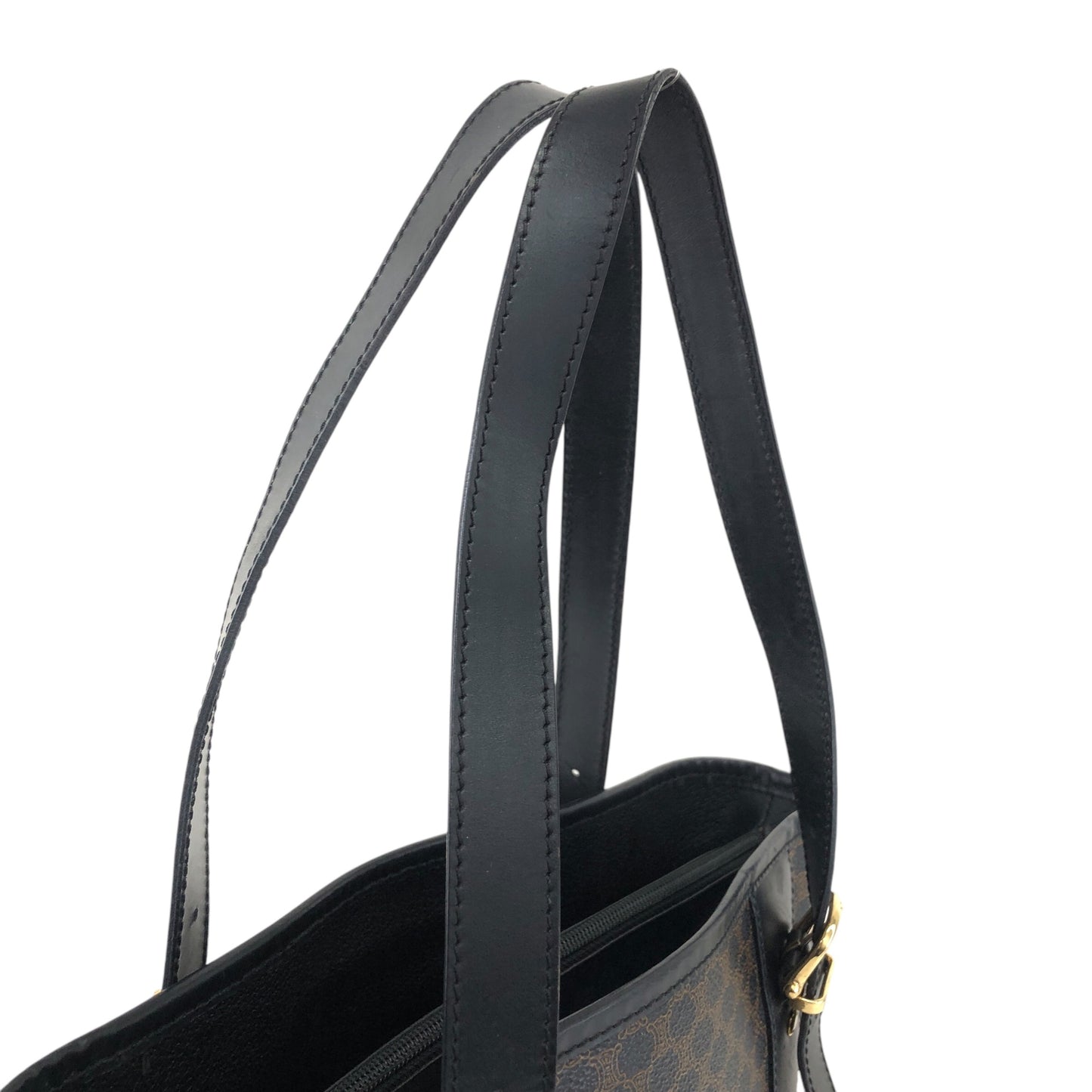 CELINE Macadam Blason Shoulder bag Totebag Black Vintage ean3kc
