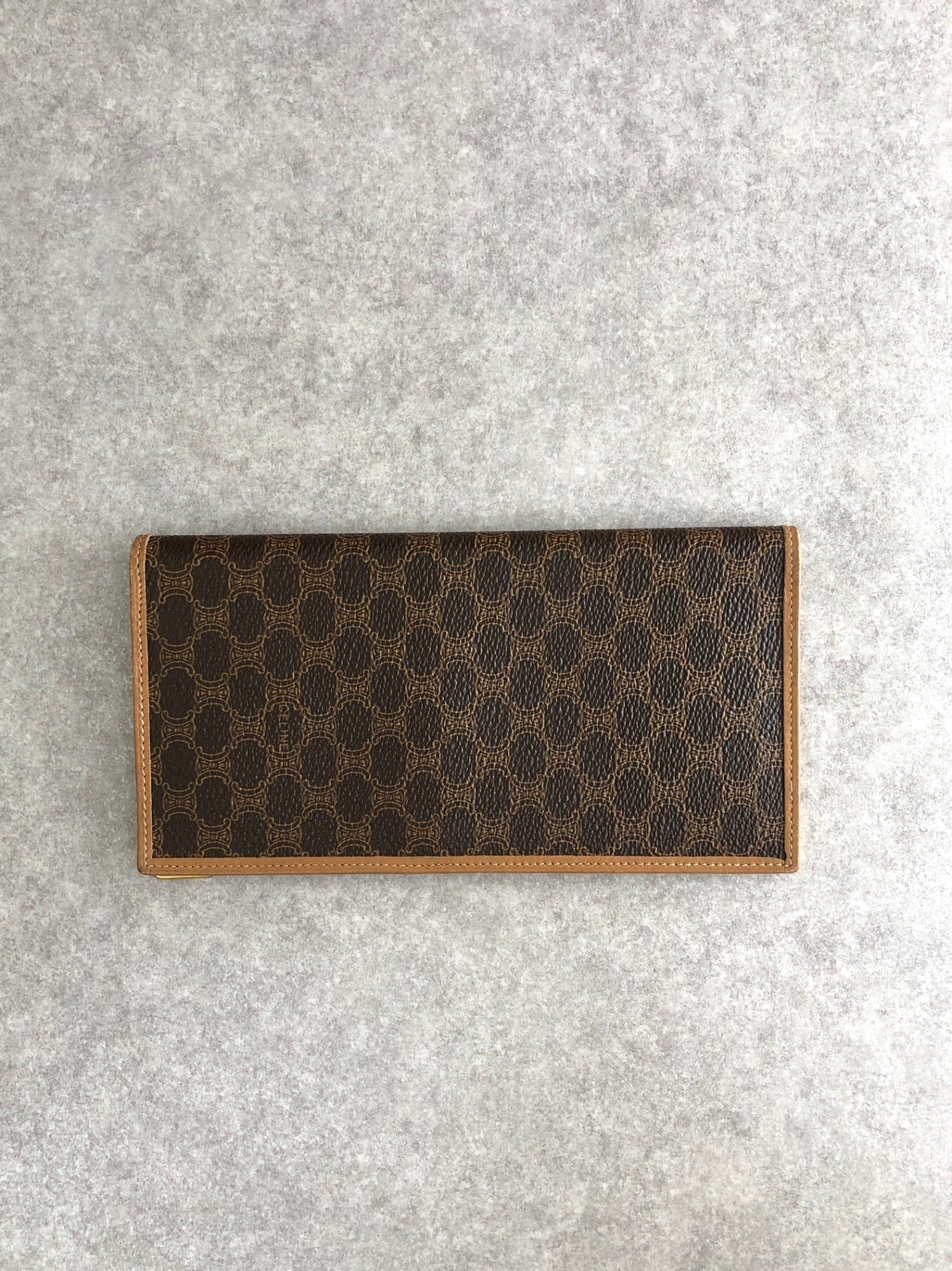 CELINE Macadam Long Wallet Brown Vintage tg6cj2