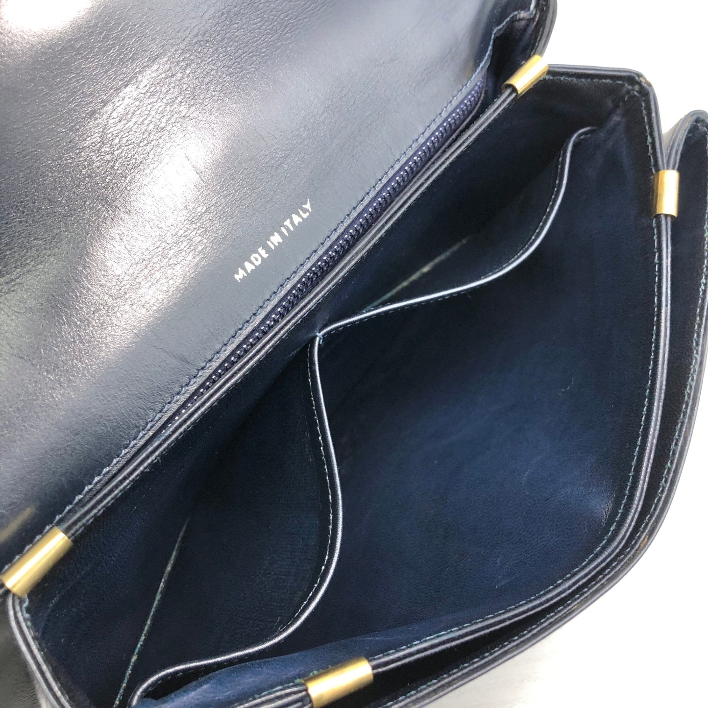 CELINE Horse Bit Shoulder bag Dark Navy Vintage k2egpz