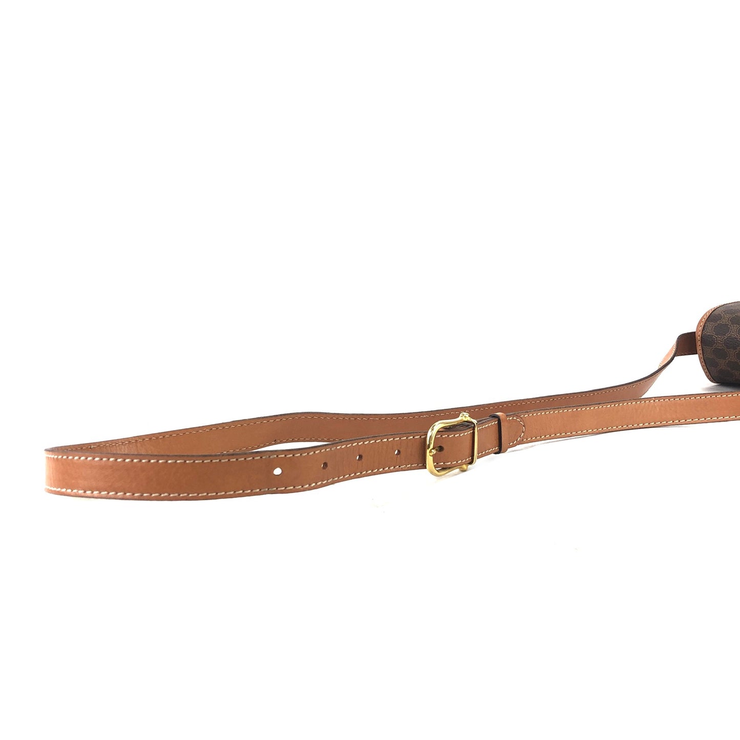 CELINE Macadam Blason Buckle Crossbody Shoulder bag Brown Vintage yge8nd