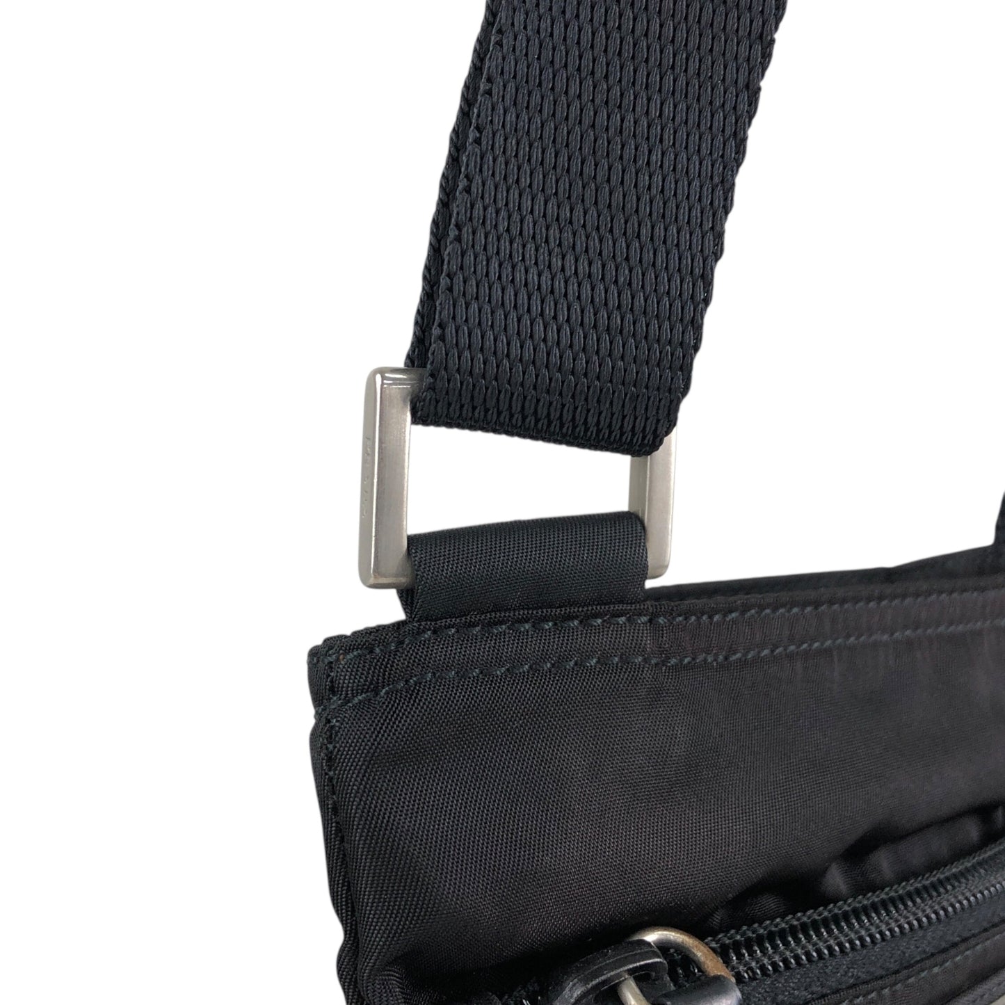 PRADA Tessuto Triangle Logo Shoulder bag Black Vintage upcrup