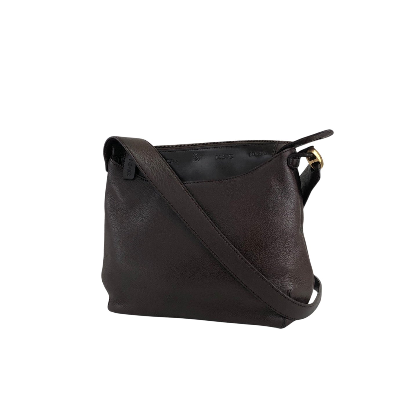 LOEWE Logo Embossed Shoulder bag Brown Vintage fudn6n