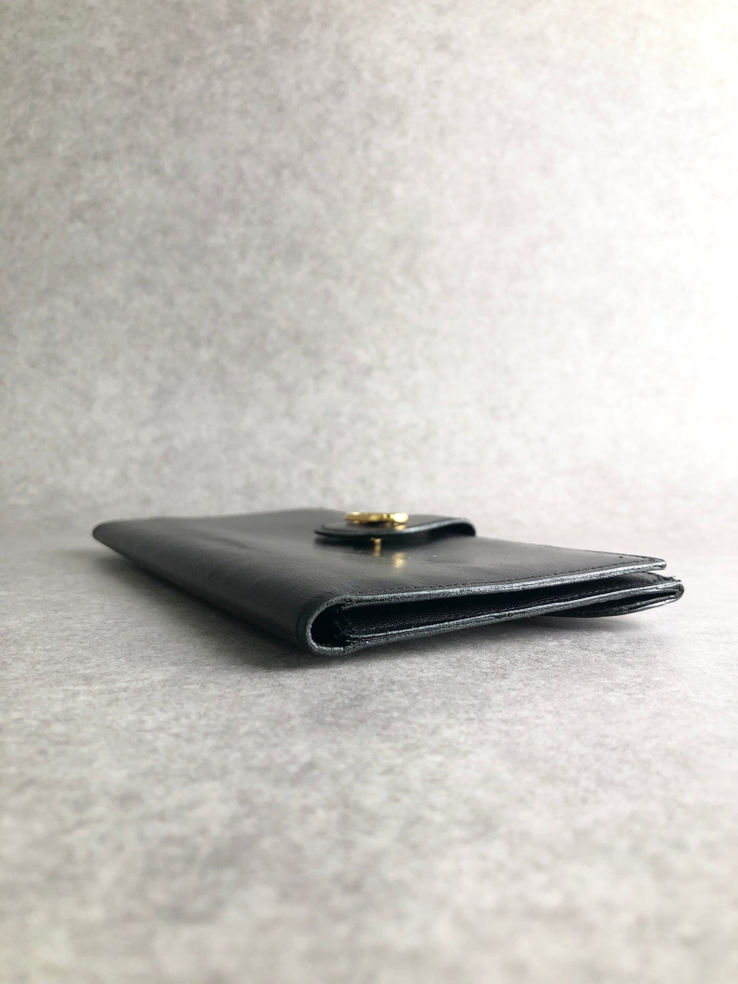 CELINE Horse Carriage Long Wallet Black Vintage 7pfnxt