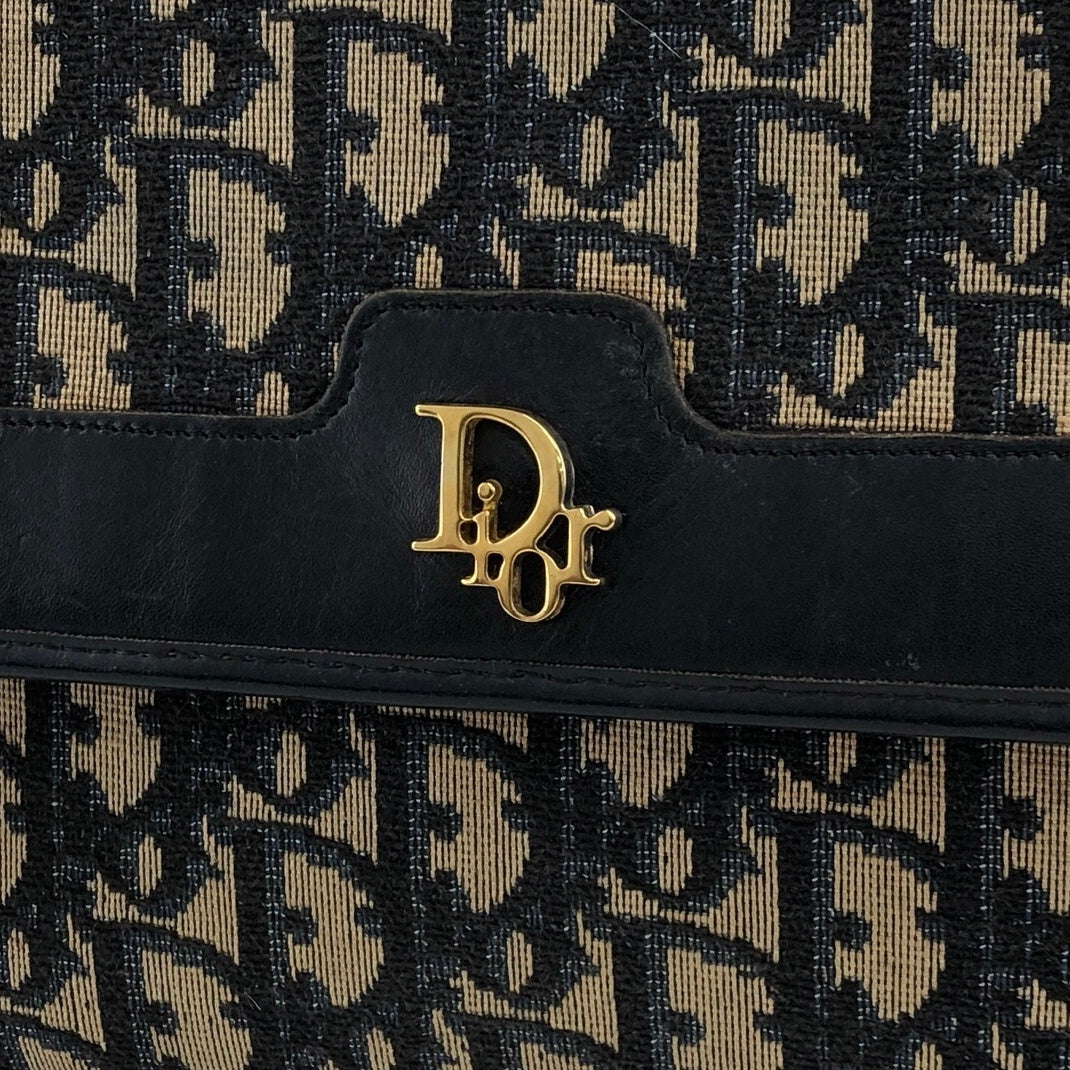 Christian Dior Trotter Chain Shoulder bag Navy Vintage xsjebd