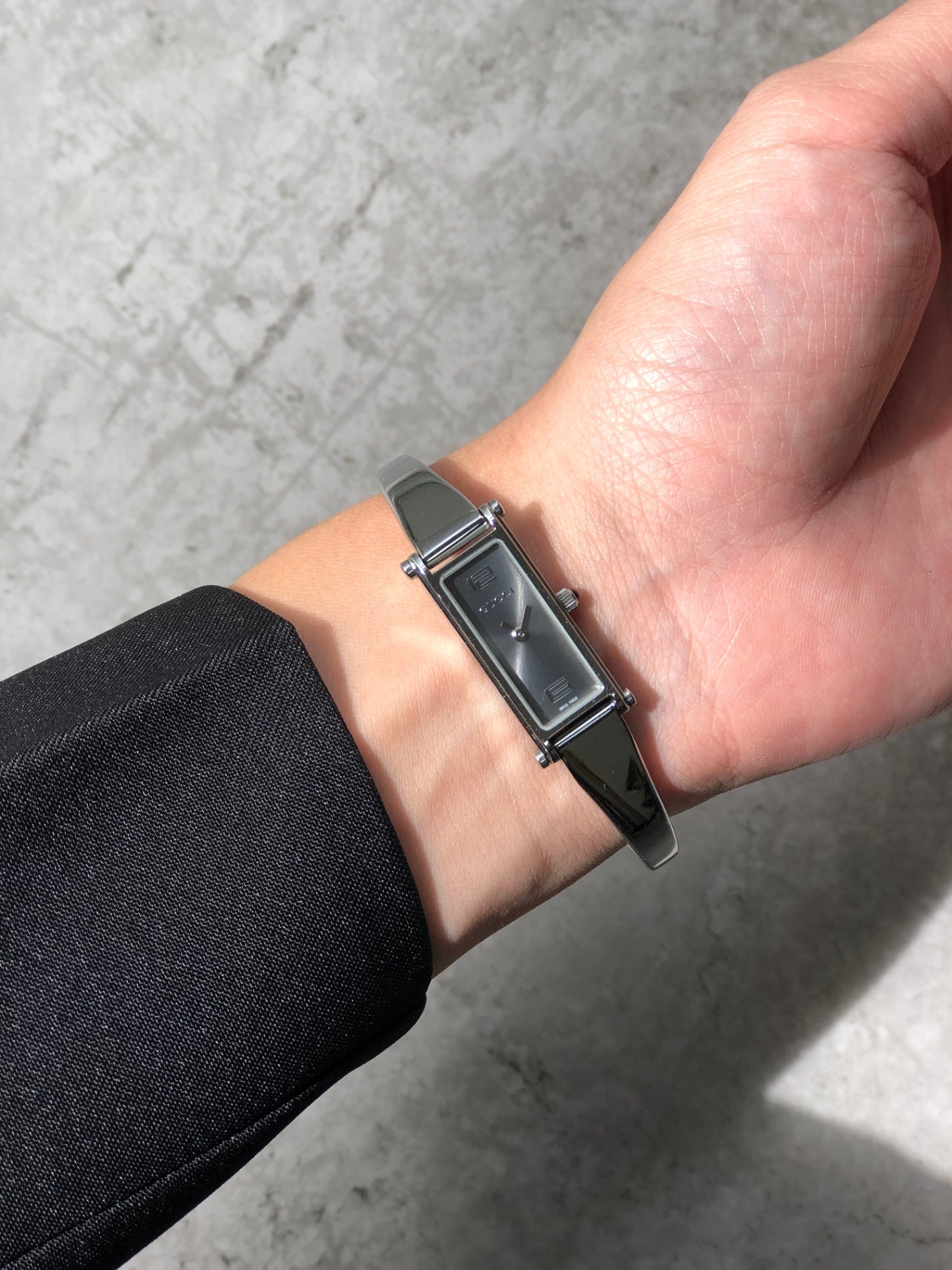 GUCCI Quartz Watch Silver 1500L Vintage mee865