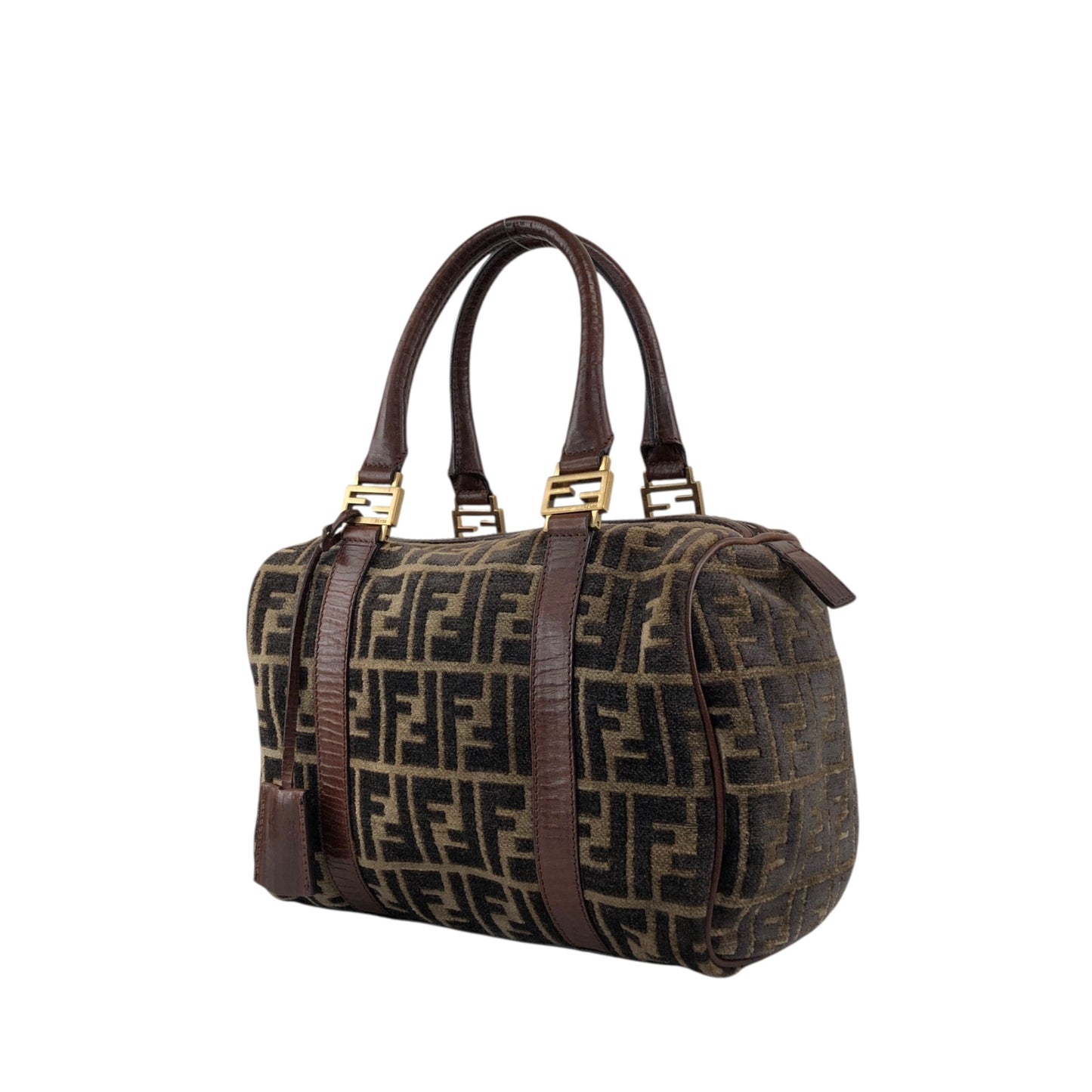 FENDI Zucca Small Boston bag Brown Vintage g7vd3e