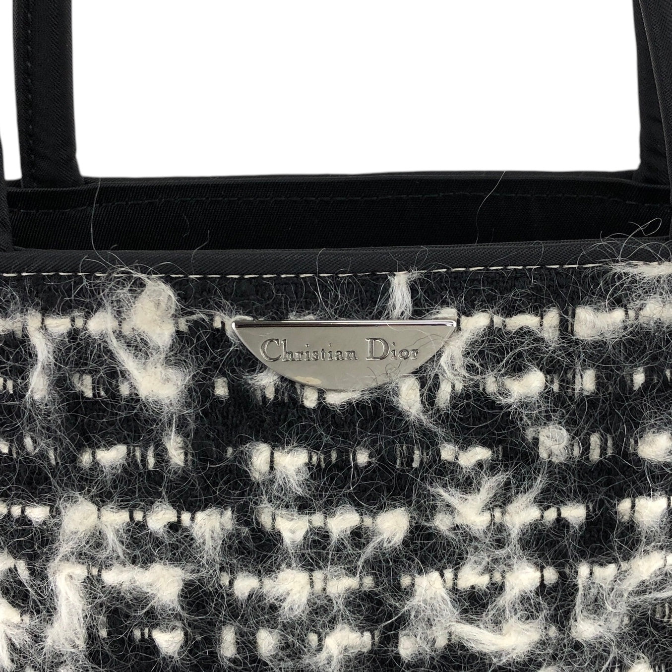 Christian Dior Logo Handbag Black White Vintage ny7jtf