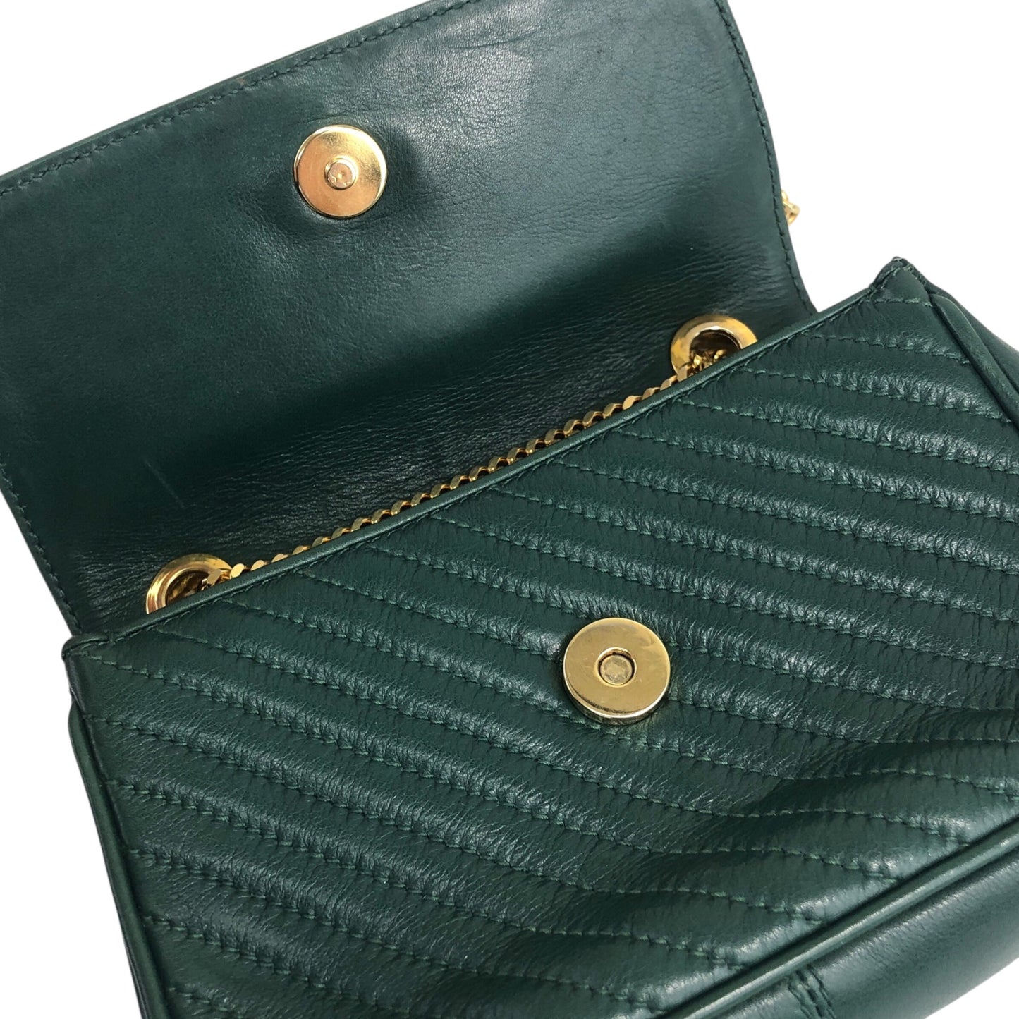 CELINE Triomphe Chain Shoulder bag Green Vintage tbw8uj