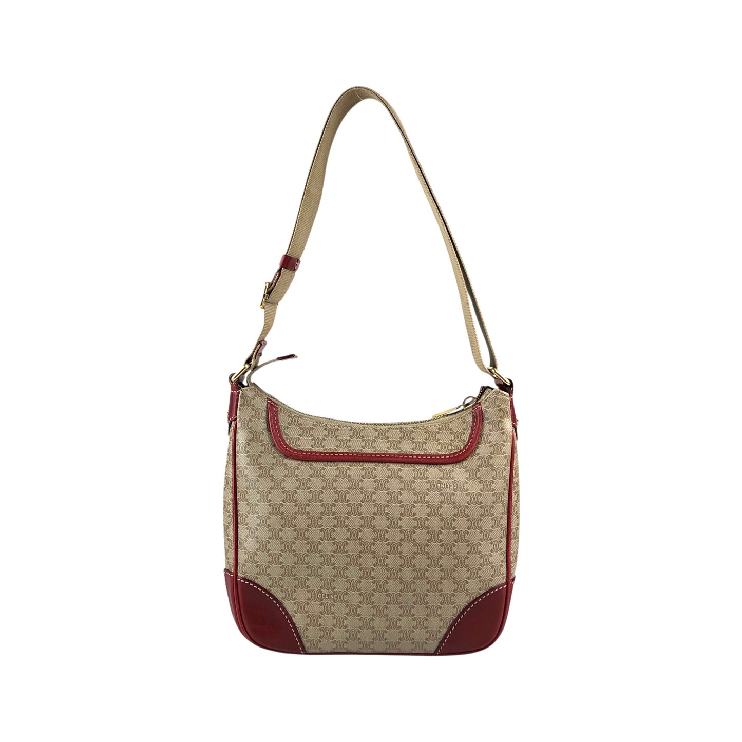 CELINE Macadam Shoulder bag Beige Vintage ebftjm