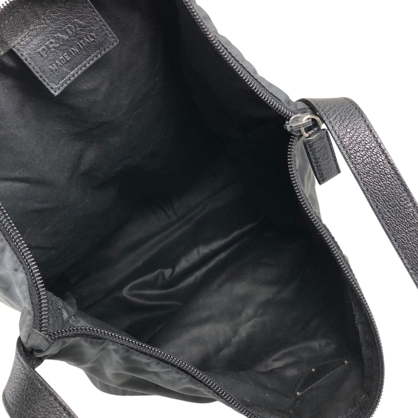PRADA Triangle Logo Shoulder bag Black Vintage s733w2