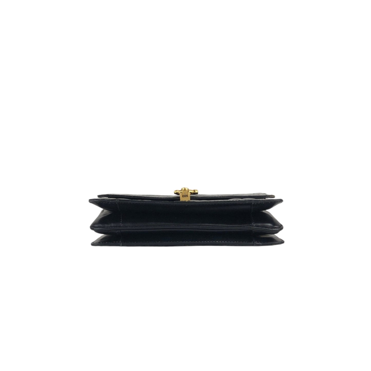 CELINE Horse Bit Chain Shoulder bag Black Vintage pu7w2k