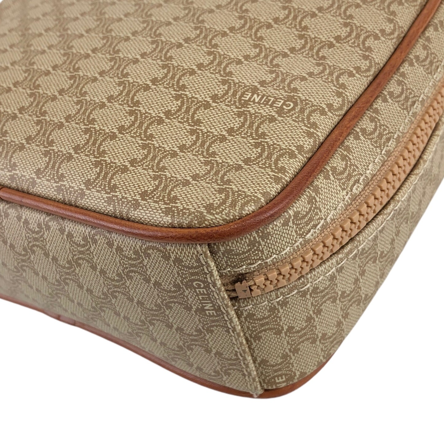 CELINE Macadam Shoulder bag Beige Vintage w86afa