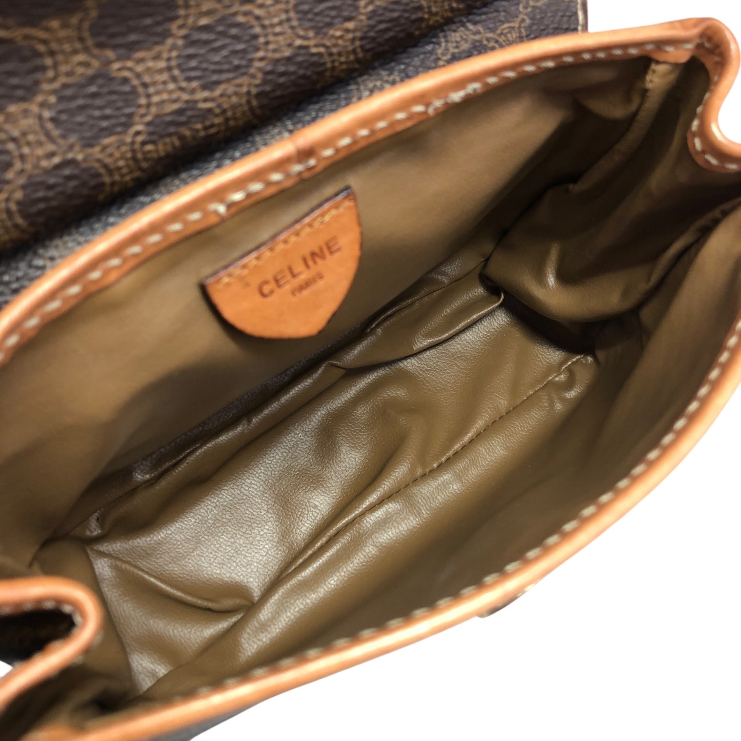CELINE Macadam Blason Shoulder bag Brown Vintage nwujcb