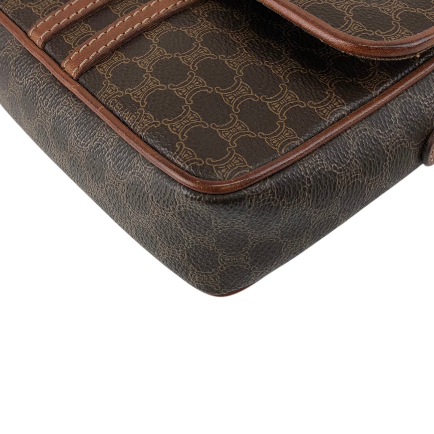 CELINE Macadam Blason Shoulder bag Brown Vintage y3mg84