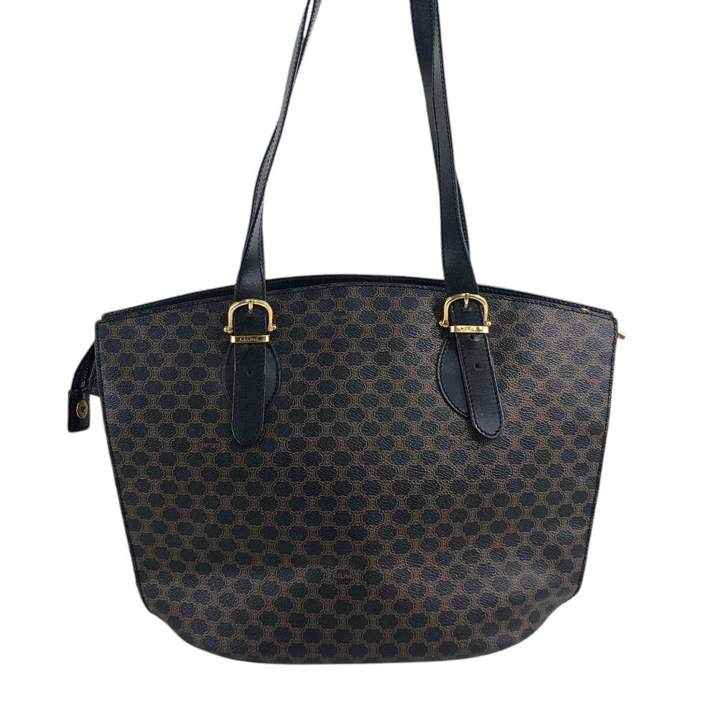 CELINE Macadam Blason Handbag Shoulder bag Black Vintage fhnsav
