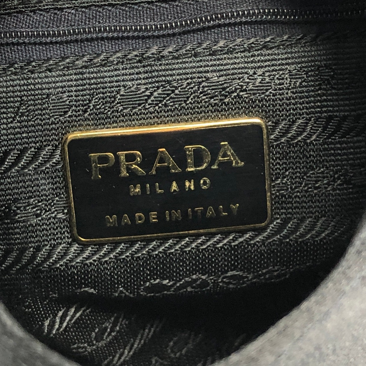 PRADA 標誌小號手提包黑色復古 rw7ck2