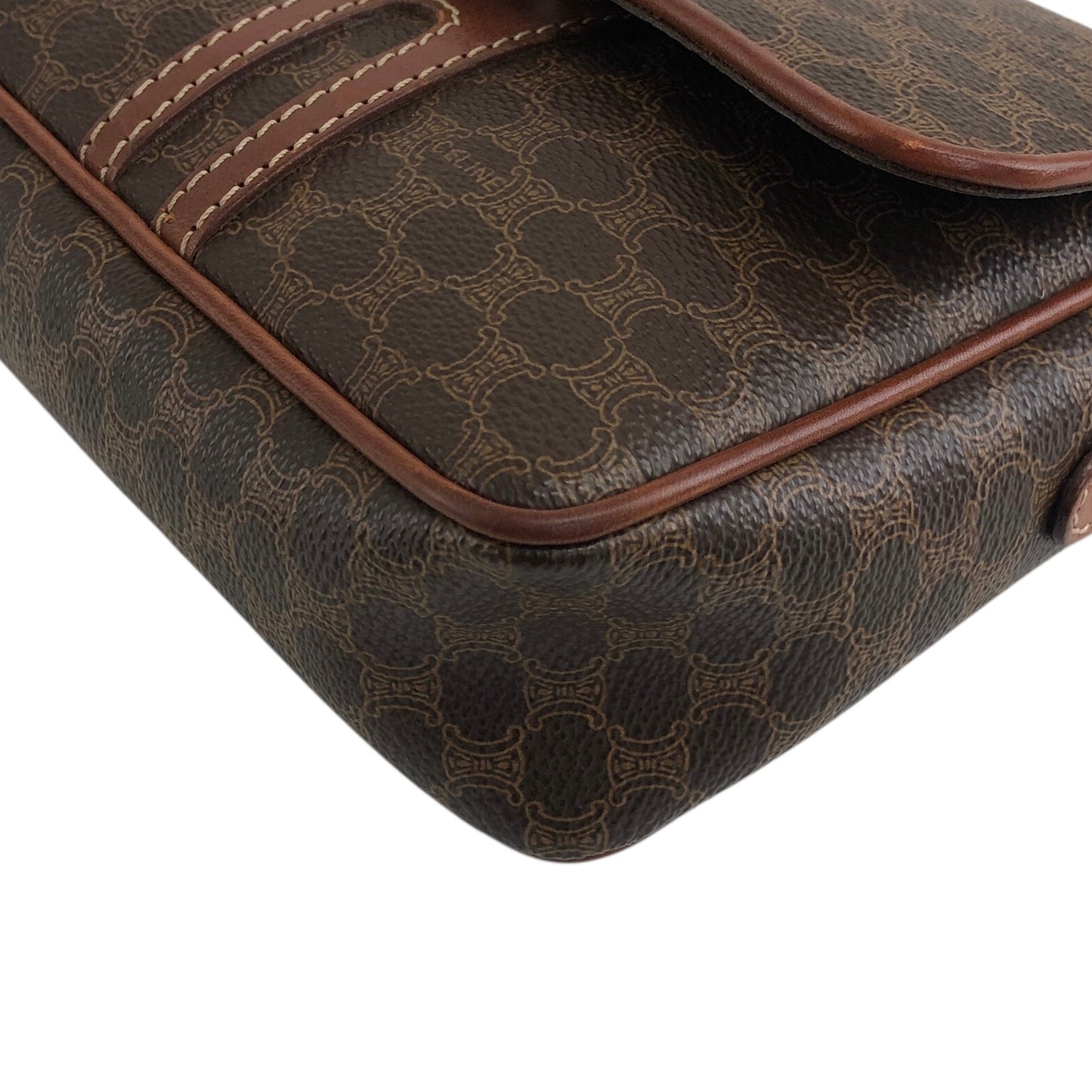 CELINE Macadam Blason Shoulder bag Brown Vintage 2d8taf