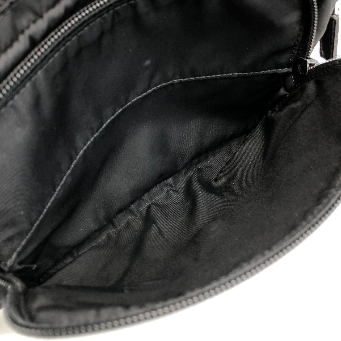 PRADA Triangle Logo Front Buckle Shoulder bag Black Vintage 3nuzig