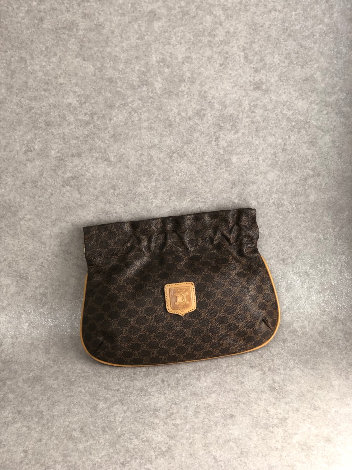 CELINE Macadam Blason Pouch Brown Vintage vhy7wu